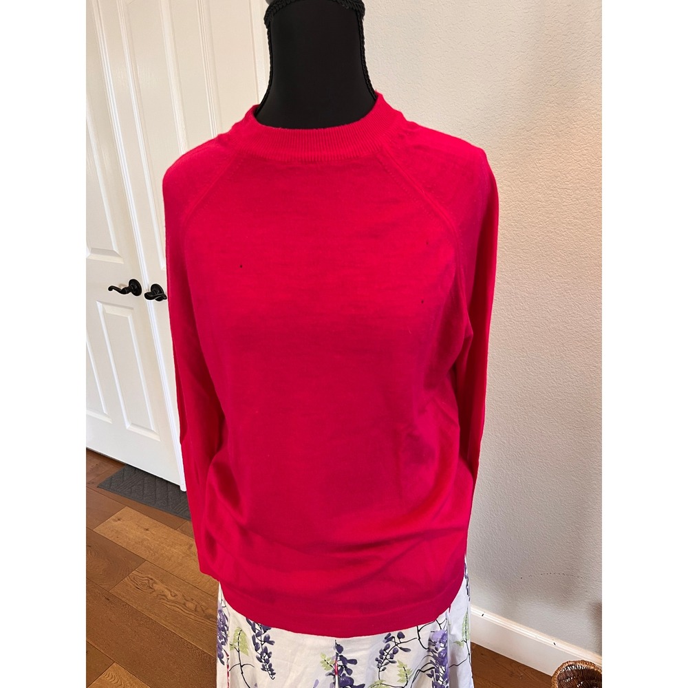 Pendleton Sweater Womens 42 Pink Fair Vintage 60s Virgin Wool Mock Neck USA